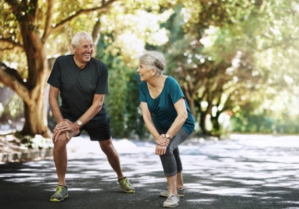 Older couple doing exercise
